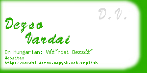 dezso vardai business card